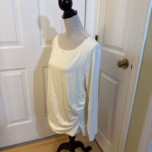 KEYHOLE DETAIL talbots ivory Stretch Rayon Long sleeve women’s top size XL